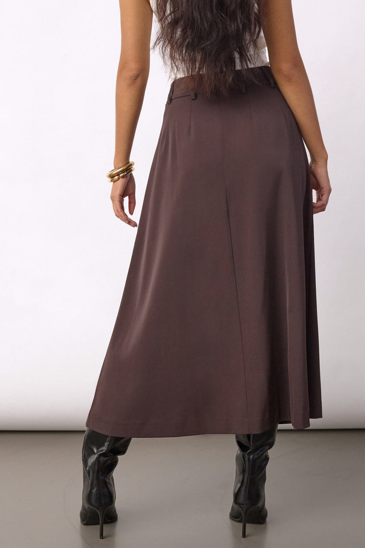 Co´Couture - Alinicc Anya Pleat Skirt 500182 - 20003 - Dark Brown Nederdele 