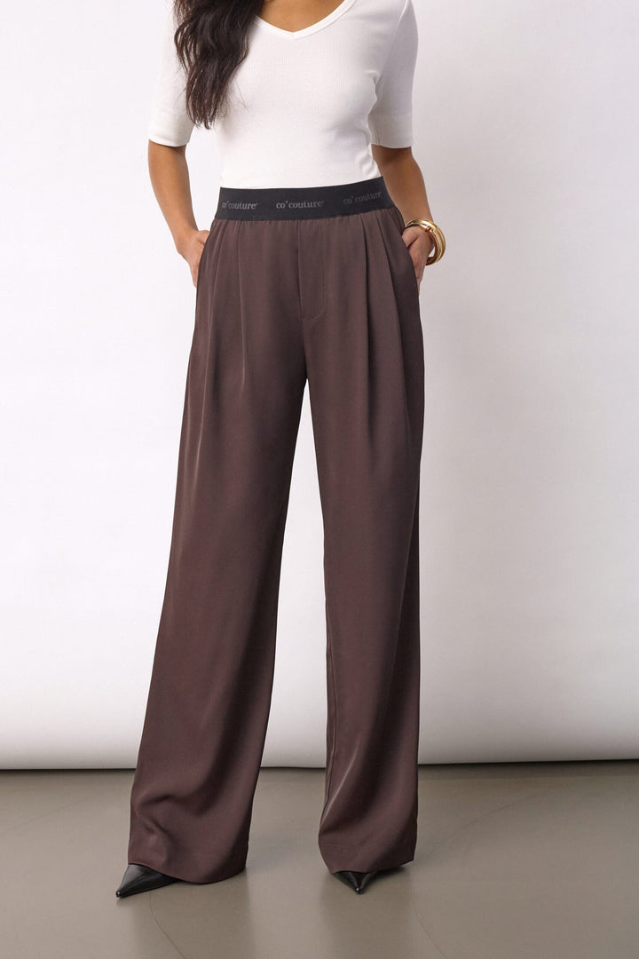 Co´Couture - Alinicc Logo Pant 500148 - 20003 - Dark Brown Bukser 
