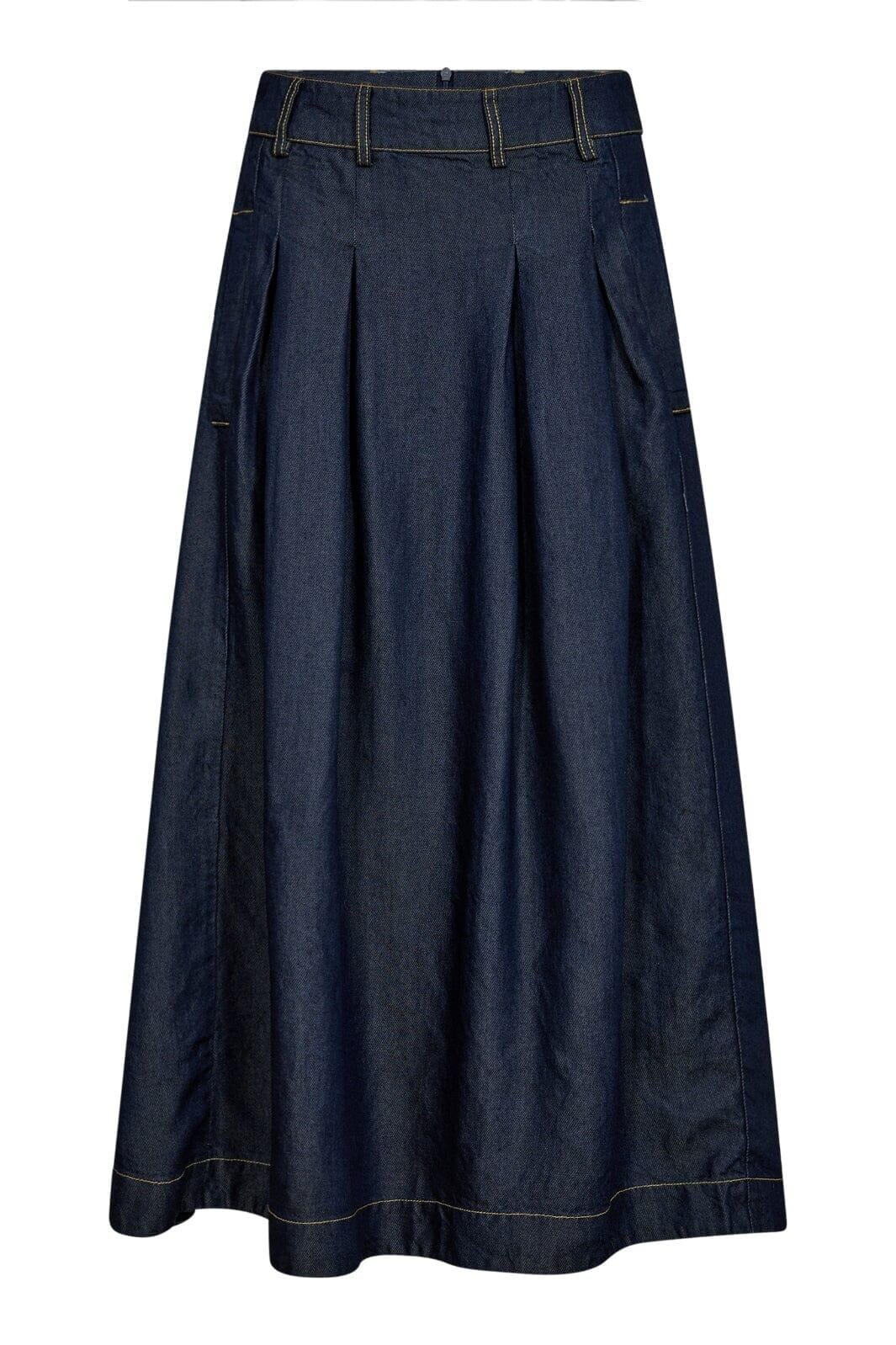 Co´Couture - Anyacc Denim Pleat Skirt 34181 - 555 - Dark Denim