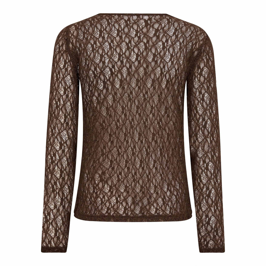 Co´Couture - Barnacc O-Neck Blouse 500052 - 20003 - Dark Brown Bluser 