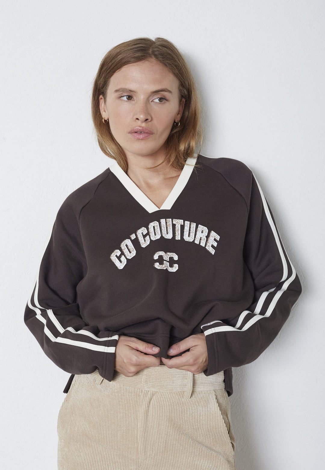Co´Couture - Batucc Coco V-Sweat 47001 - 145 - Dark Brown Sweatshirts 
