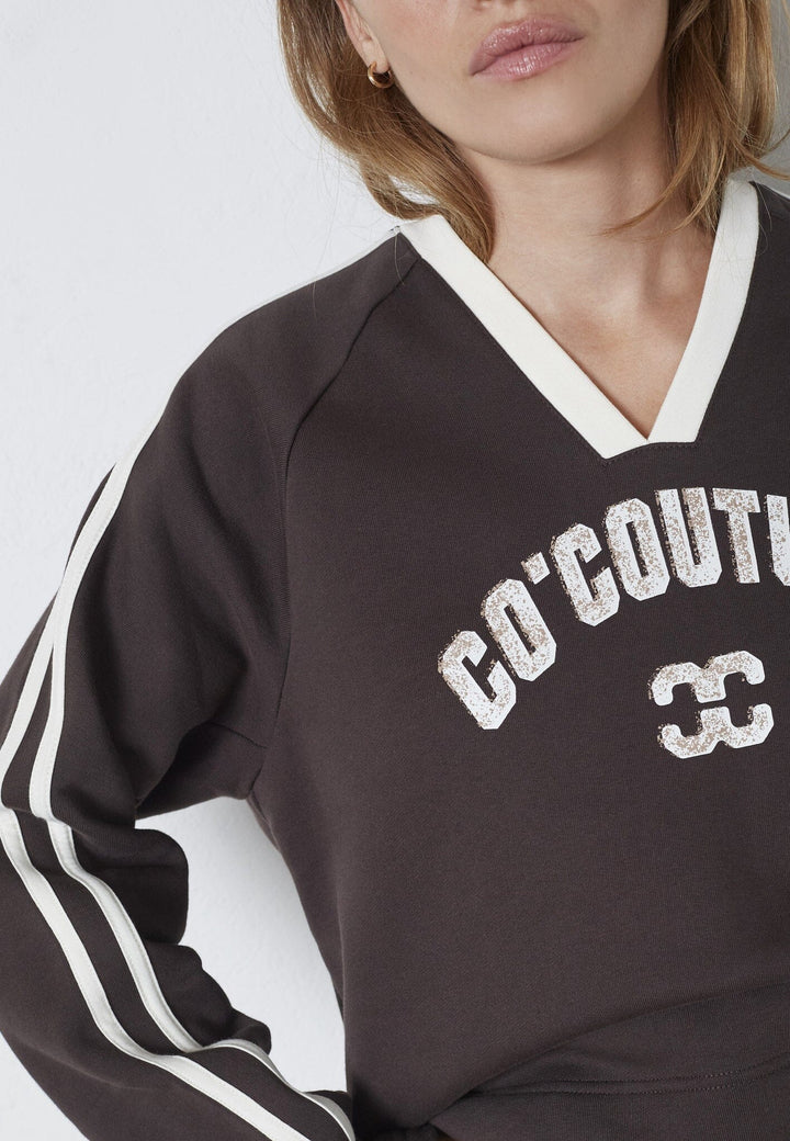 Co´Couture - Batucc Coco V-Sweat 47001 - 145 - Dark Brown Sweatshirts 