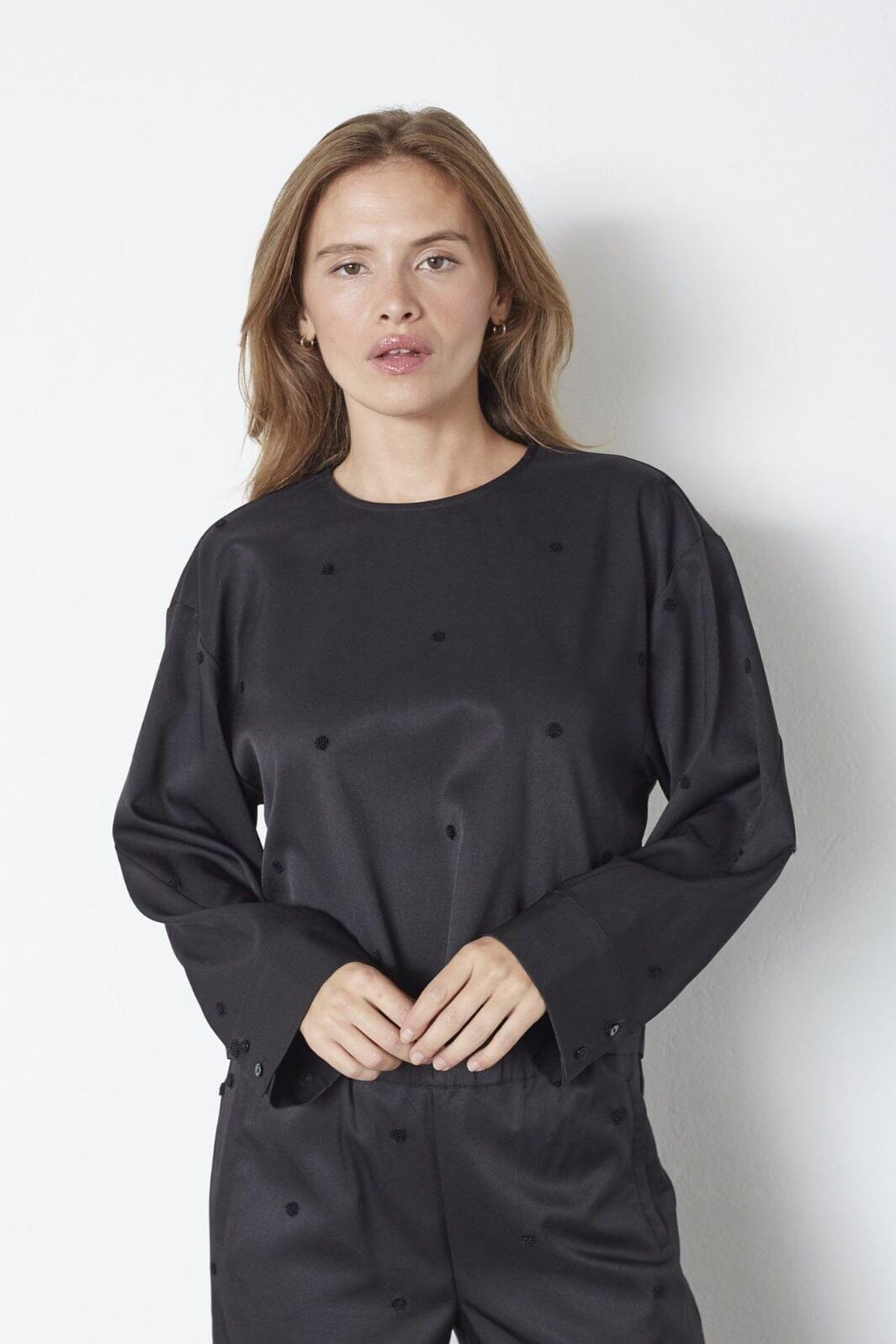 Co´Couture - Clovercc Dot Blouse 35914 - 96 - Black Bluser 