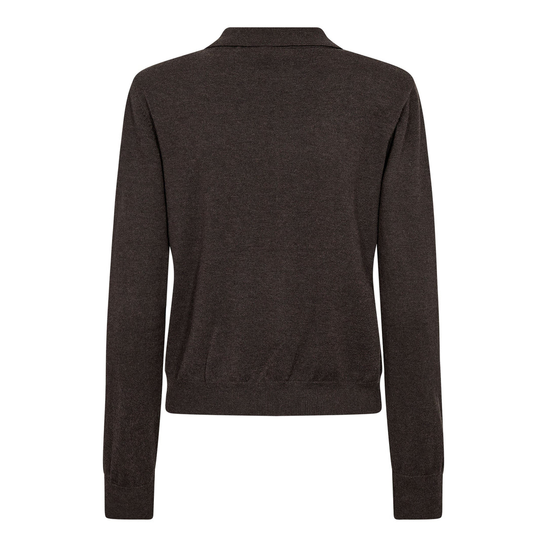 Co´Couture - Corycc Padded Polo Knit 500212 - 20003 - Dark Brown Skjorter 