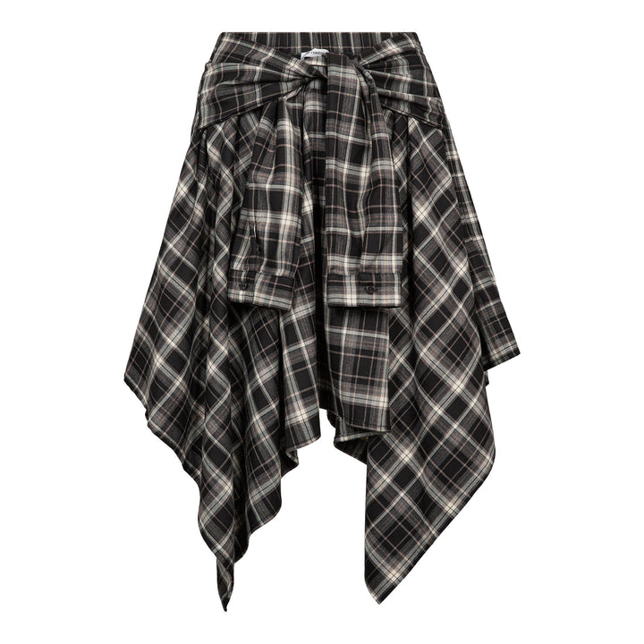 Co´Couture - Dagnycc Check Tie Skirt 500069 - 65001 - Black Nederdele 