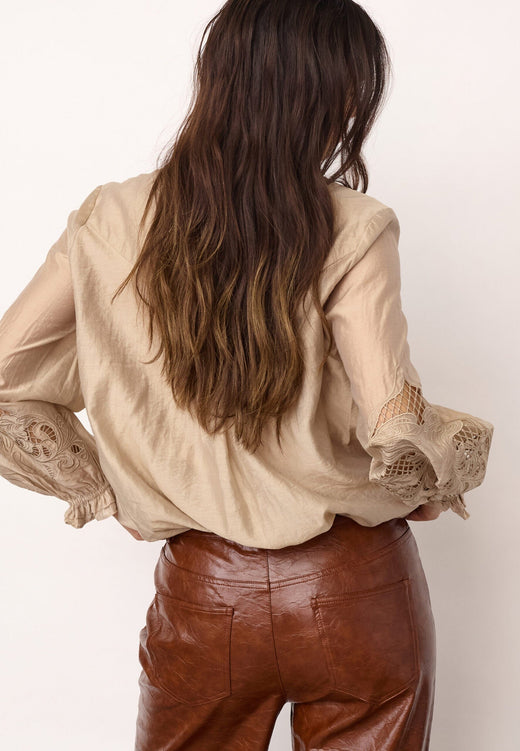 Co´Couture - Delincc Balloon Emb Shirt 500204 - 20014 - Mink Skjorter 