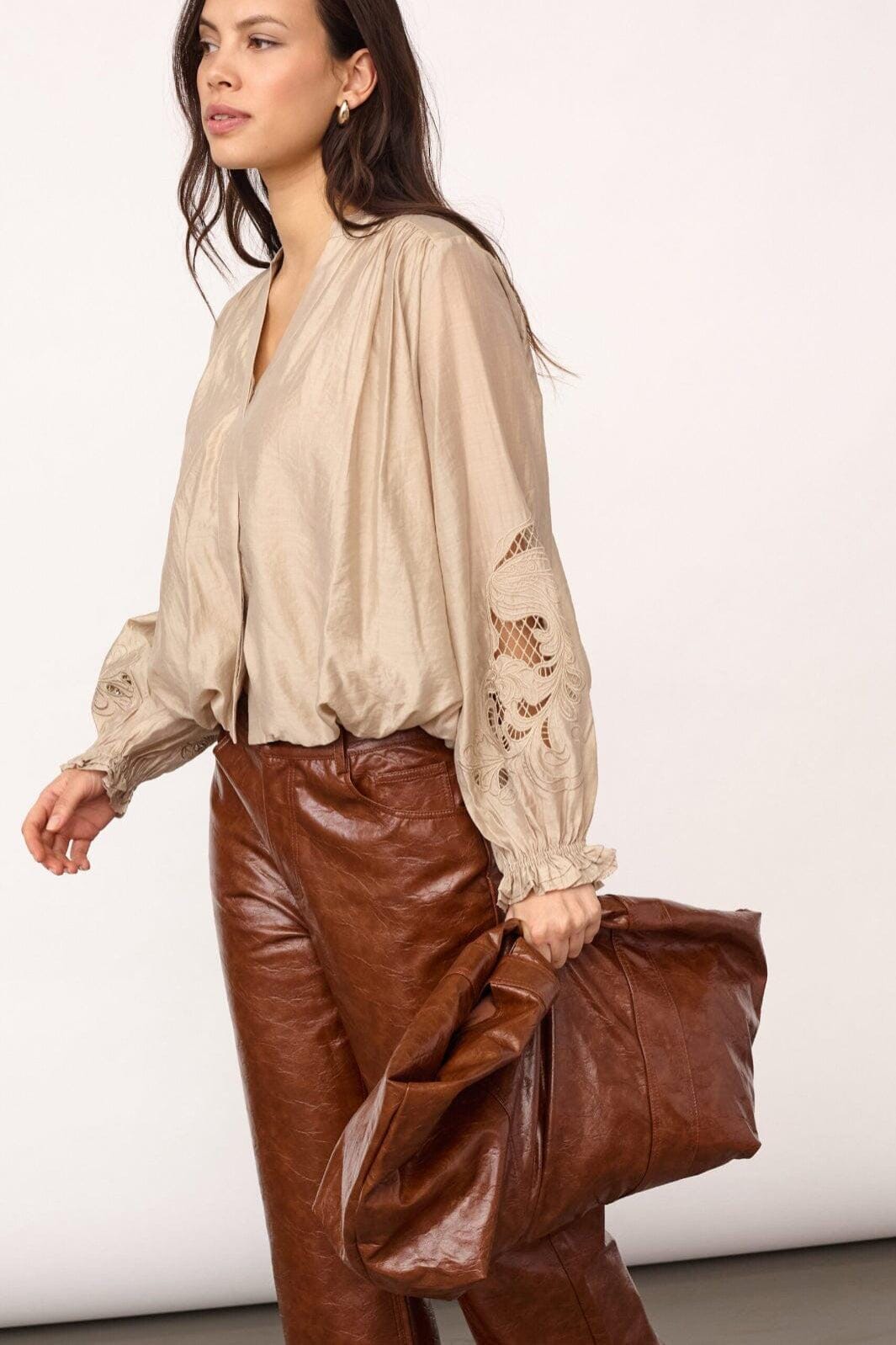 Co´Couture - Delincc Balloon Emb Shirt 500204 - 20014 - Mink Skjorter 