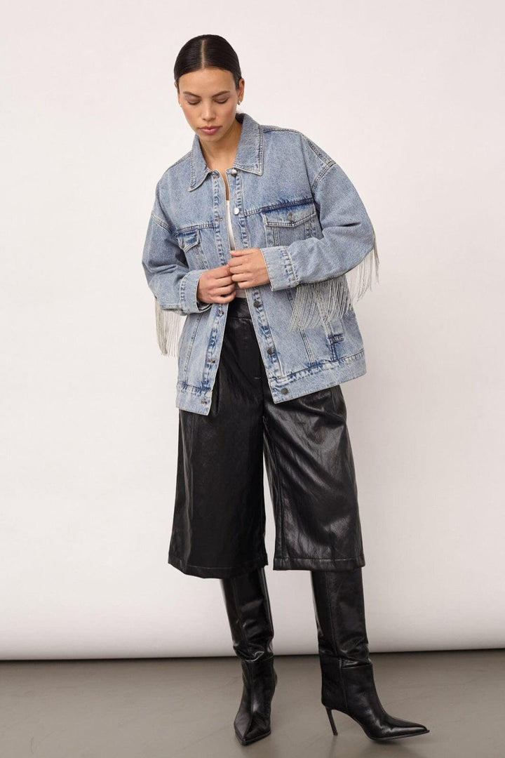 Co´Couture - Denicecc Denim Fringe Jacket 500114 - 45007 - Bleach Denim Jakker 