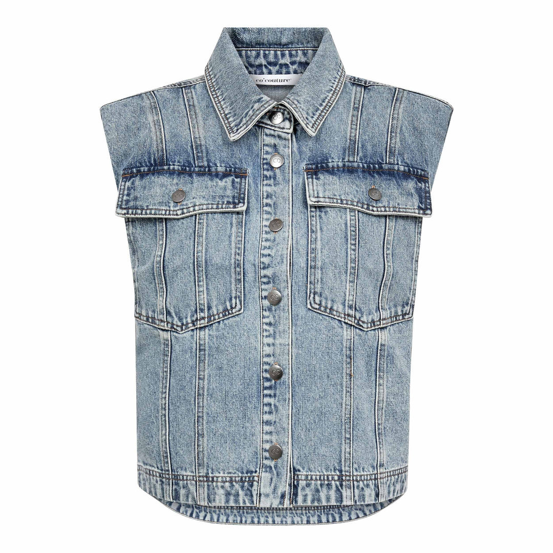 Co´Couture - Denicecc Denim Vest 500078 - 45007 - Bleach Denim Veste 