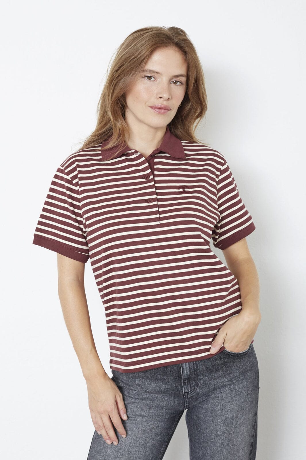 Co´Couture - Hayescc Polo Ss Tee 43006 - 87 - Winered T-shirts 