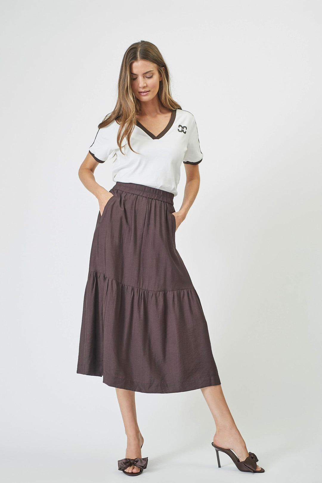 Co´Couture - Heracc Gypsy Skirt 34138 - 83 - Mocca Nederdele 