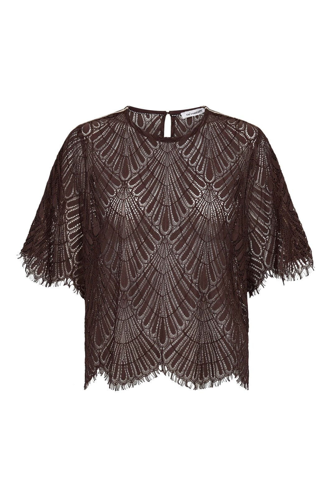 Co´Couture - Leticc Lace Blouse 45049 - 145 - Dark Brown