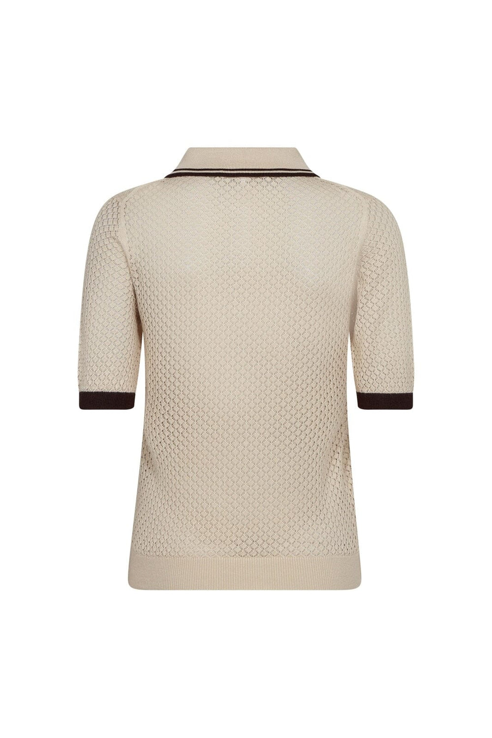 Co´Couture - Luecc Pointelle Polo Knit 42020 - 199 - Bone