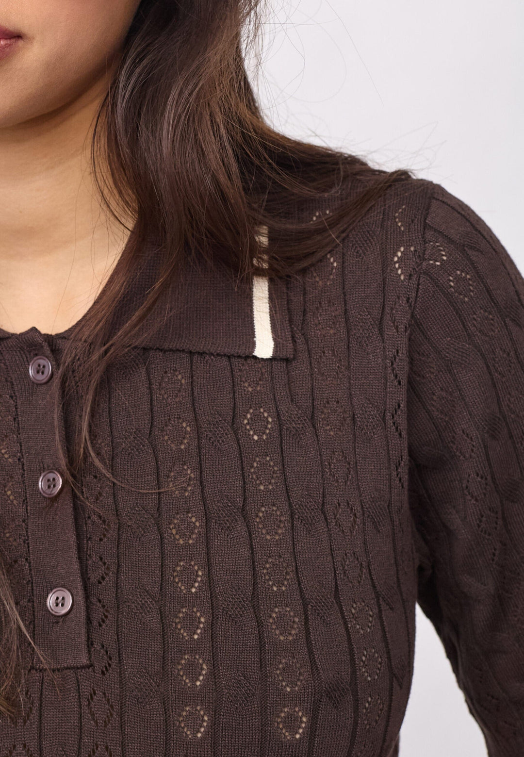 Co´Couture - Luecc Ss Polo Knit 500217 - 20003 - Dark Brown Skjorter 