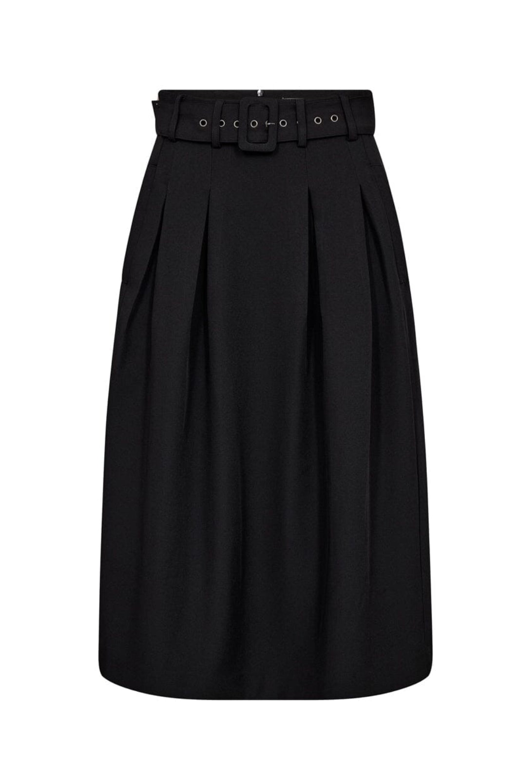 Co´Couture - Lunacc Belt Midi Pleat Skirt 44003 - 96 - Black