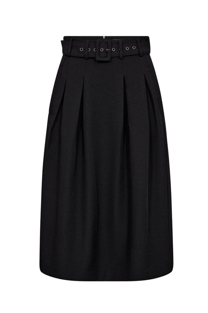 Co´Couture - Lunacc Belt Midi Pleat Skirt 44003 - 96 - Black