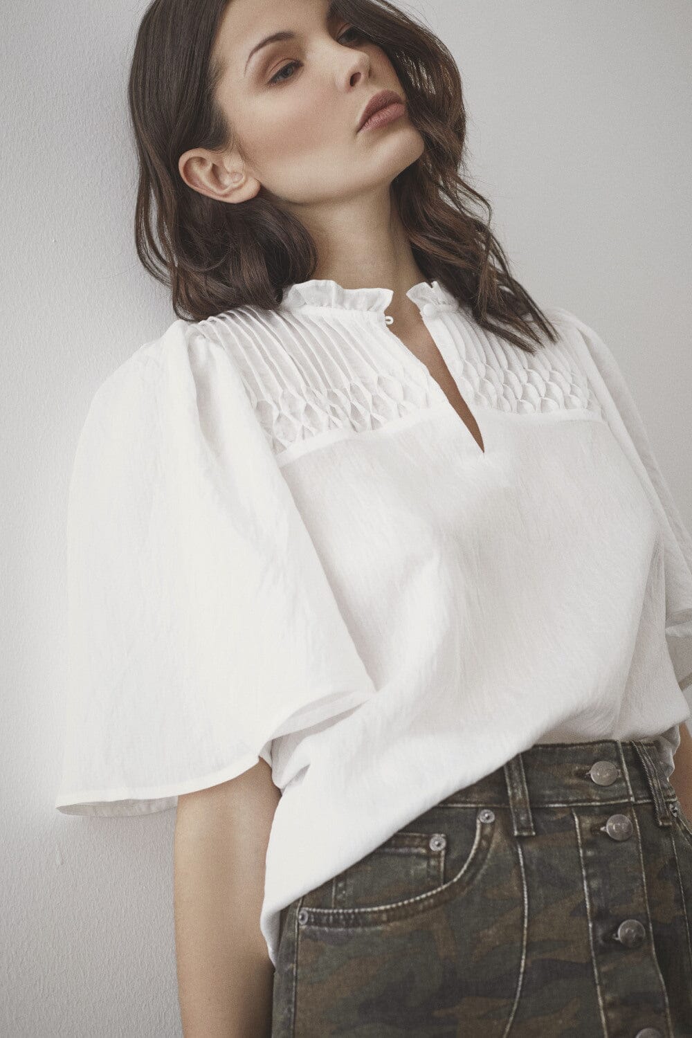 Co´Couture - Mollycc Pintuck Flow Blouse 35902 - 11 - Off White Bluser 