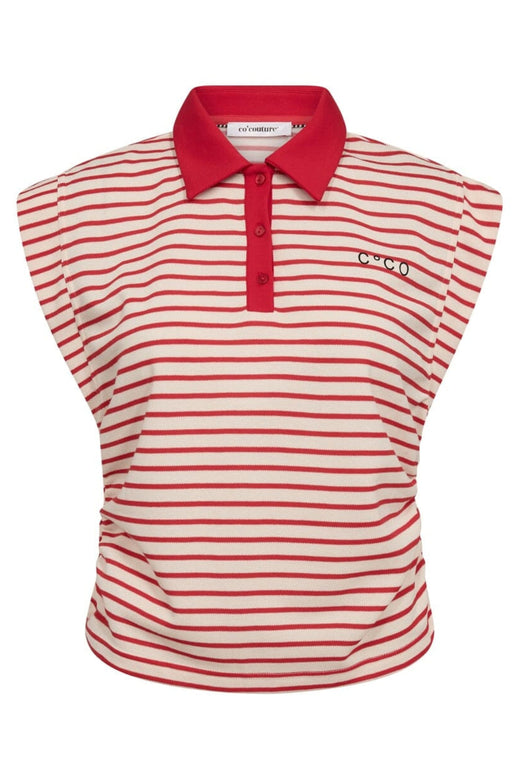 Co´Couture - Normacc Stripe Polo Top 43024 - 66 - Flame
