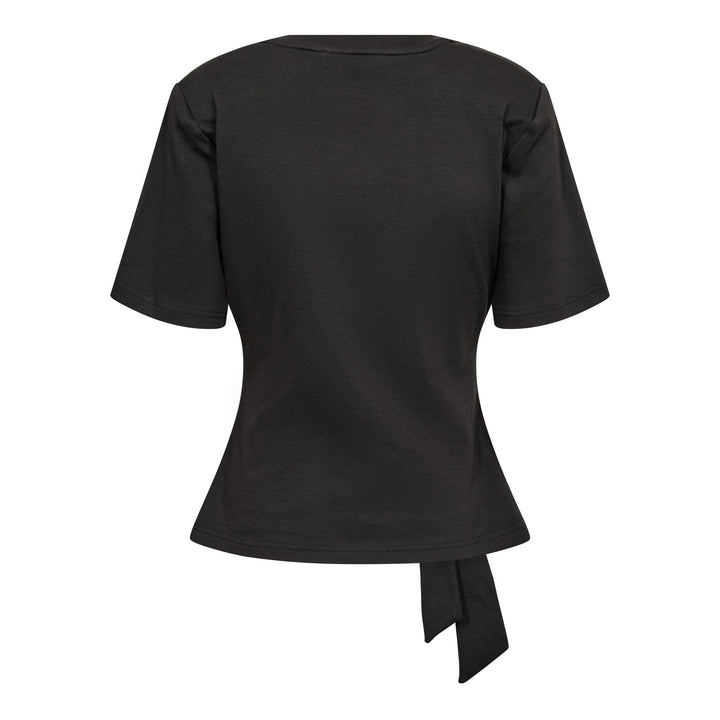 Co´Couture - Orianecc Pleat Tie Tee 500096 - 65001 - Black T-shirts 