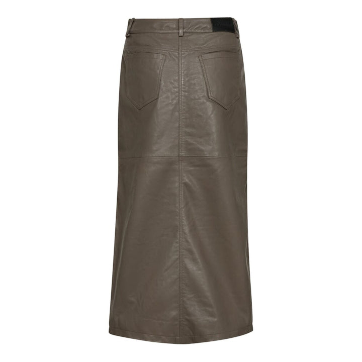 Co´couture - Phoebecc Leather Slit Skirt 34074 - 317 Elephant Nederdele 