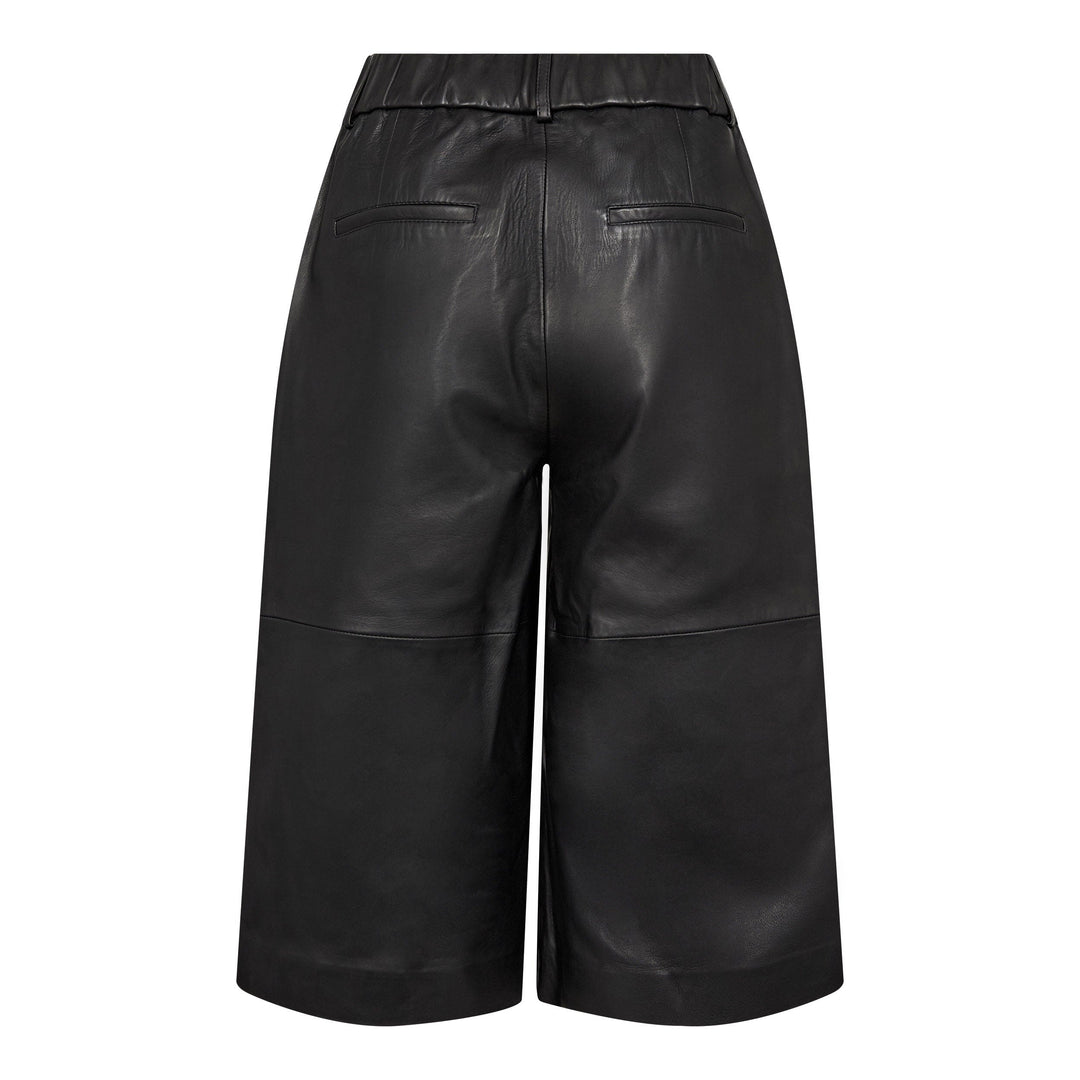 Co´Couture - Phoebecc Long Leather Bermuda 500139 - 65001 - Black Shorts 