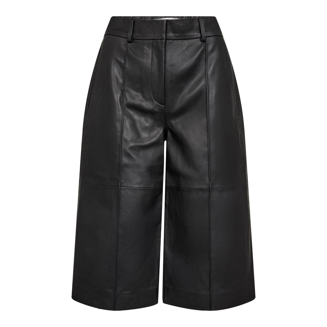 Co´Couture - Phoebecc Long Leather Bermuda 500139 - 65001 - Black Shorts 