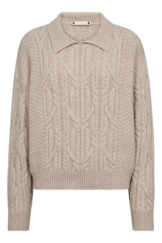 Co´Couture - Rowcc Collar Cable Knit 32204 - 100 - Creme