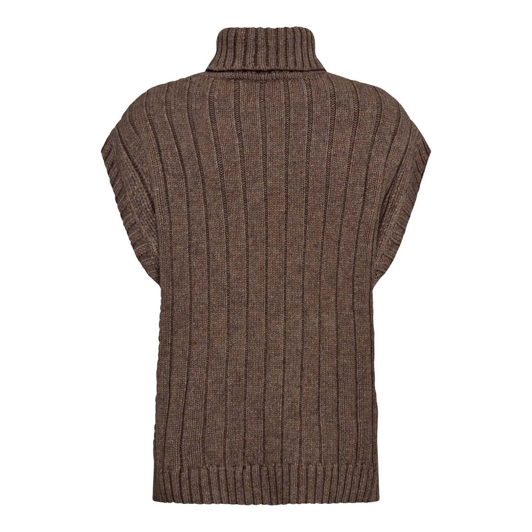 Co´Couture - Rowcc Oversize Cable Knit Vest 32222 - 154 - Walnut Veste 