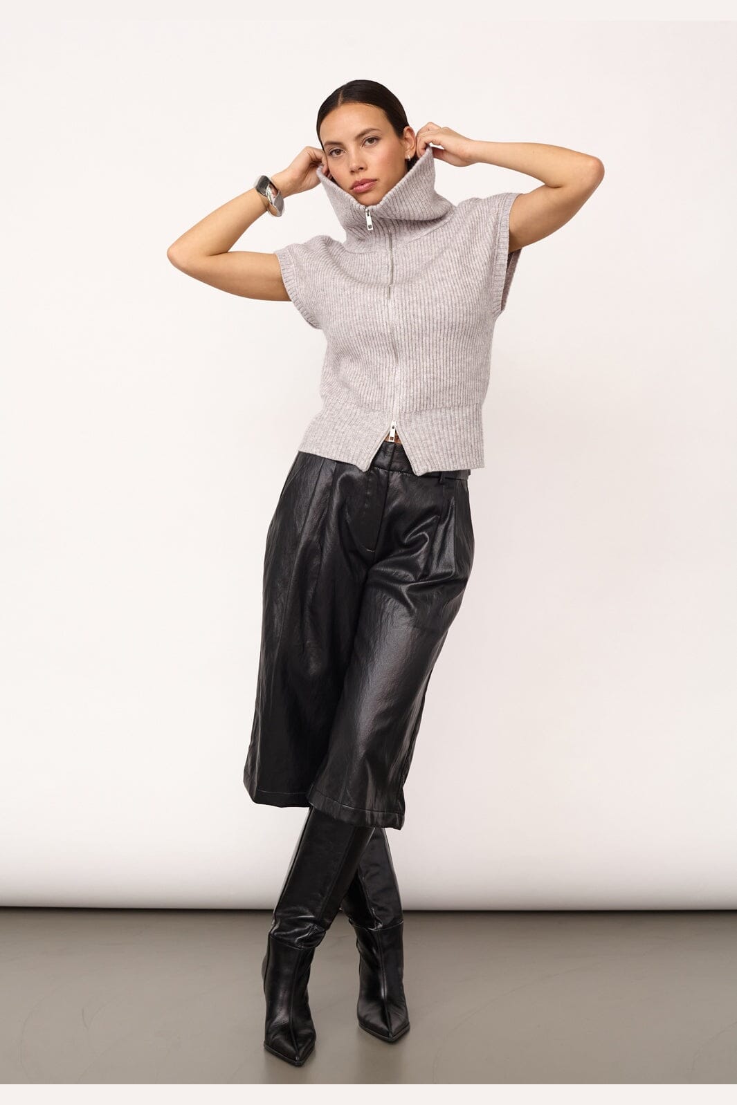 Co´Couture - Rowcc Zip Knit Vest 500028 - 65006 - Grey Melange