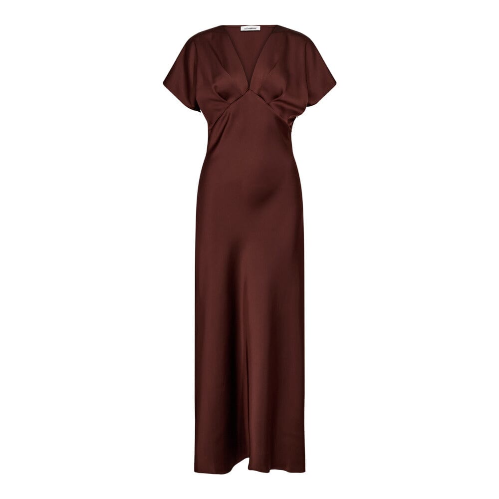Co´Couture - Safiracc V-Dress 36565 - 145 - Dark Brown Kjoler 
