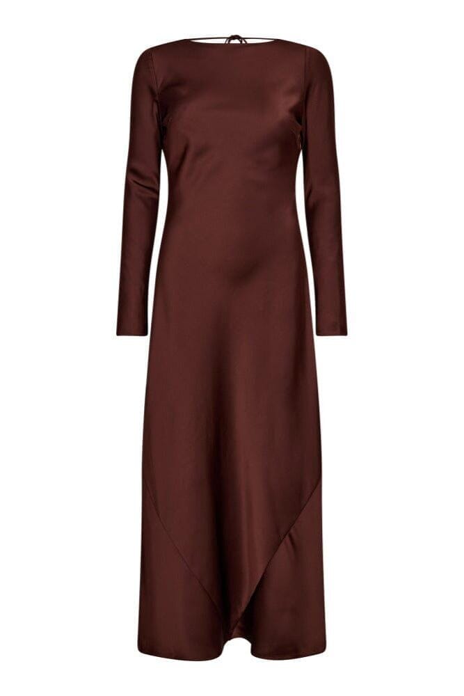 Co´Couture - Safiracc Waterfall Back Dress 36564 - 145 - Dark Brown Kjoler 