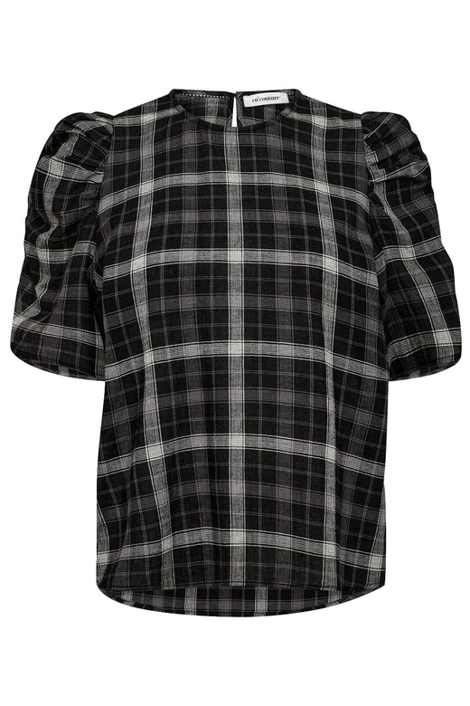 Co´Couture - Sallycc Check Ss Blouse 35881 - 96 - Black