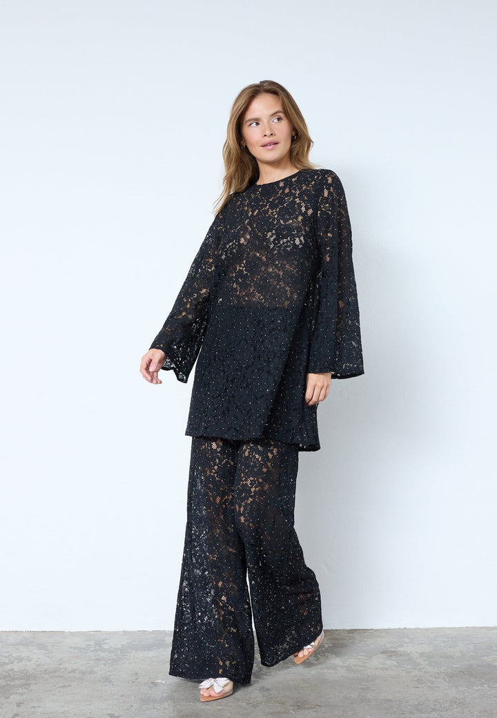 Co´Couture - Siacc Simili Lace Pant 31678 - 96 - Black Bukser 
