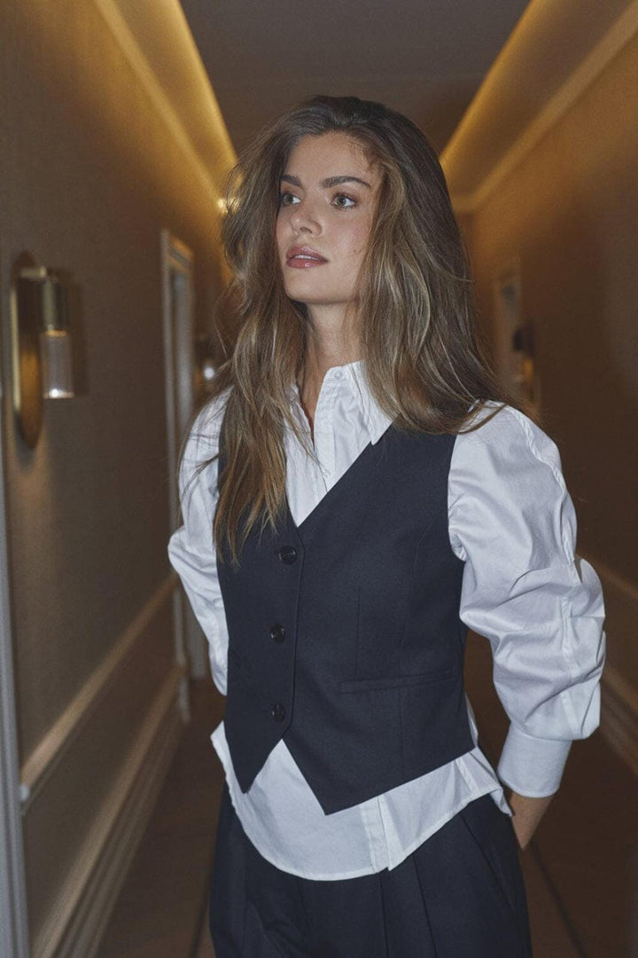 Co´Couture - Sibellecc Open Back Vest 30378 - 96 - Black Frakker 