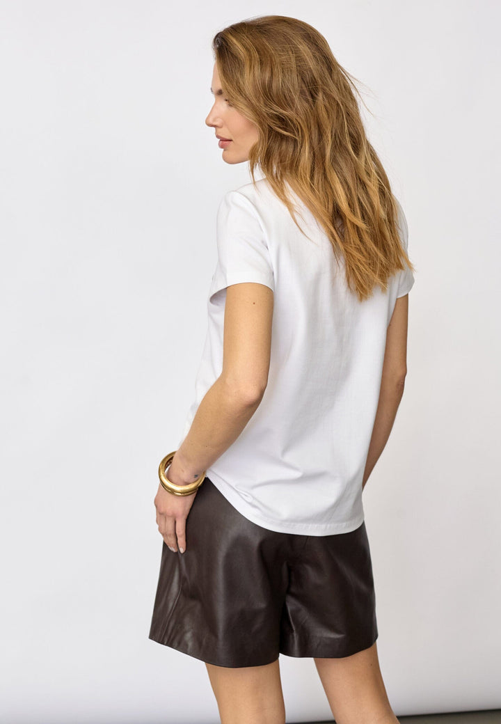 Co´Couture - Signaturecc New Tee 33200 - 40145 - White/Darkbrown T-shirts 