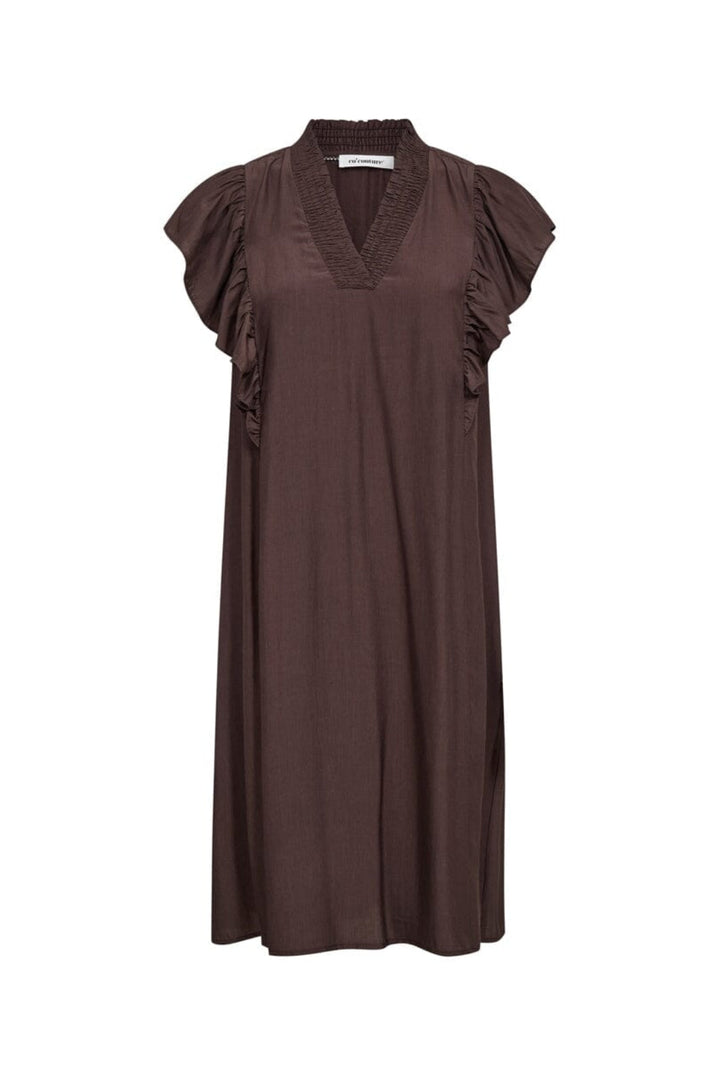 Co´Couture - Sunrisecc Frill Crop V-Dress 46101 - 145 - Dark Brown