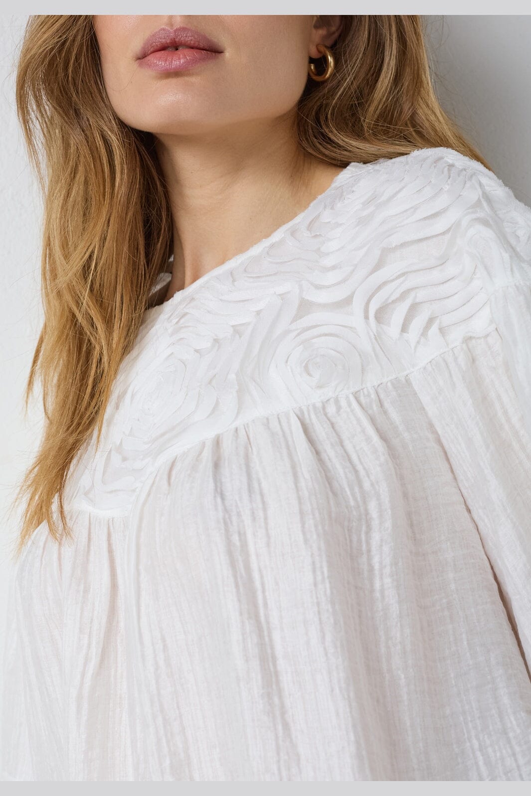 Co´Couture - Tassycc Flower Ss Blouse 45072 - 4000 - White