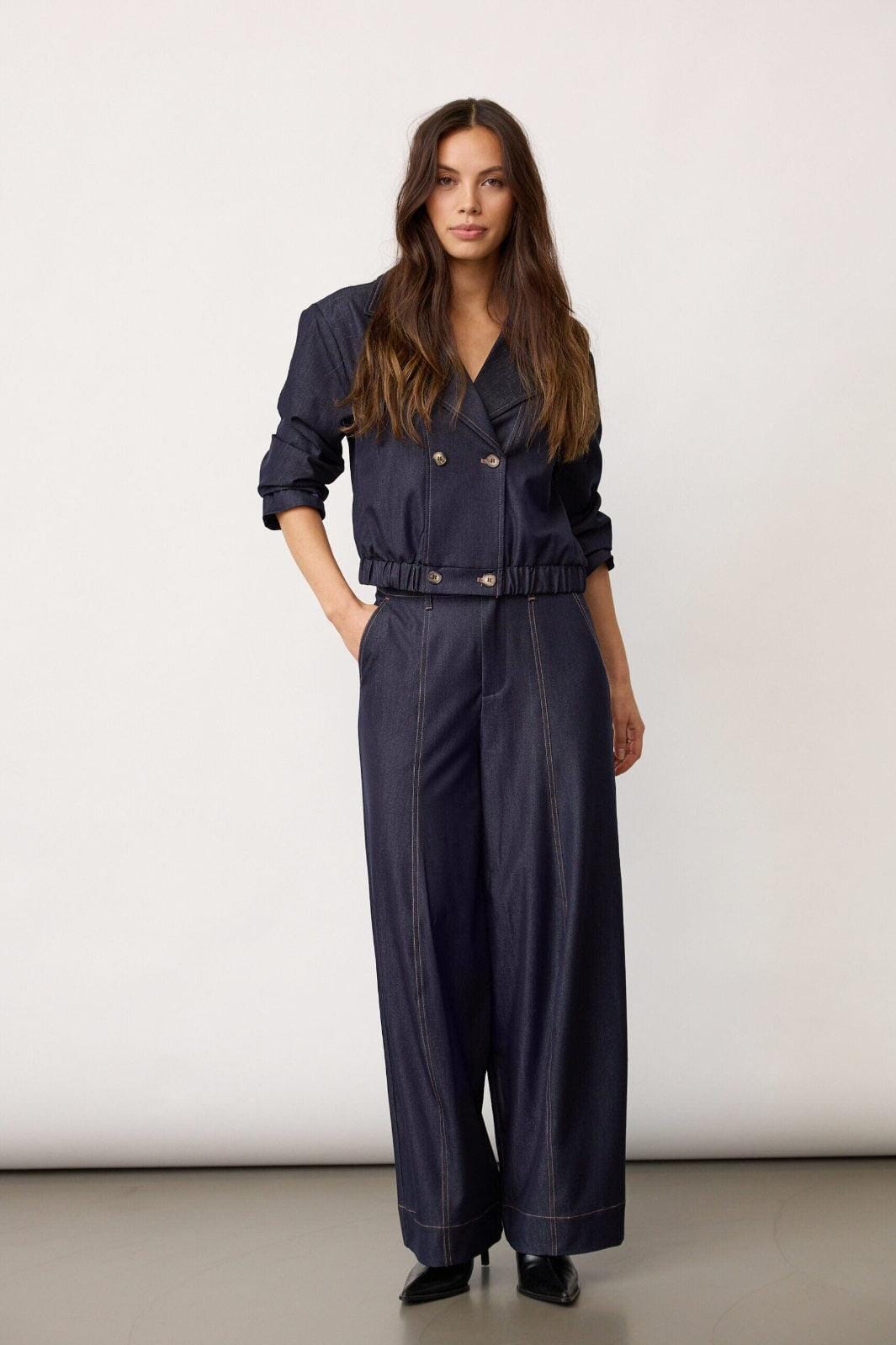 Co´Couture - Terrycc Barrel Pant 500107 - 45006 - Navy Denim Bukser 