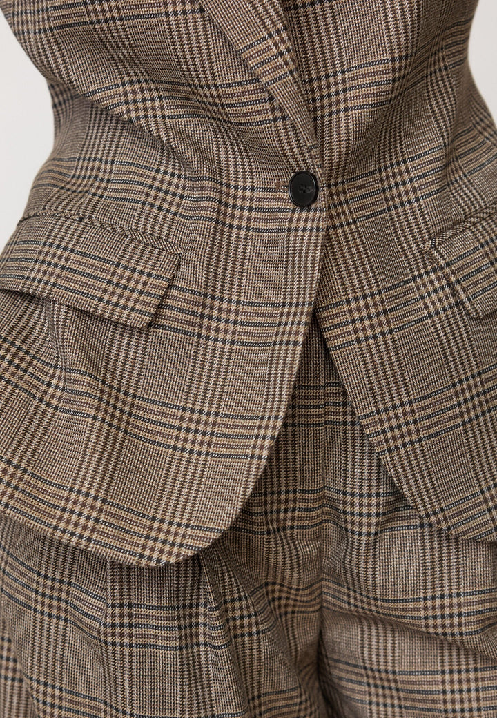 Co´Couture - Veyacc Check Fitted Blazer 500144 - 20002 - Brown Blazere 