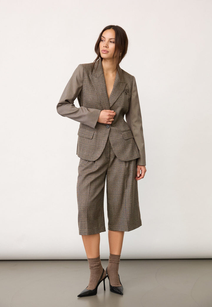 Co´Couture - Veyacc Check Fitted Blazer 500144 - 20002 - Brown Blazere 