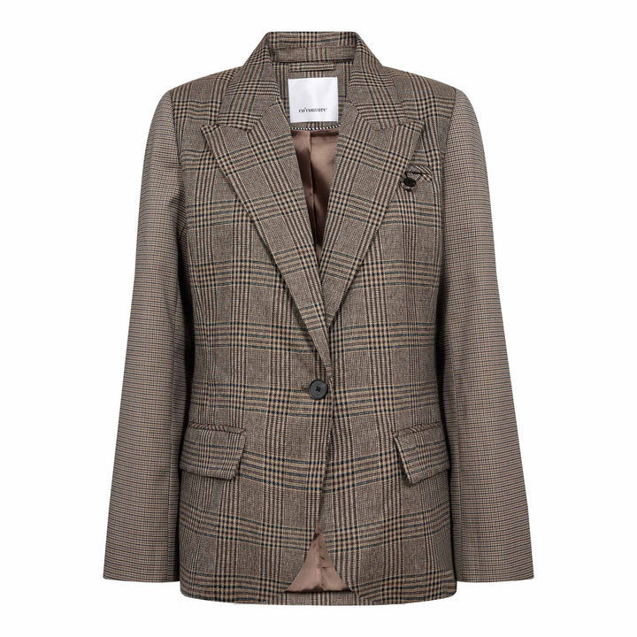 Co´Couture - Veyacc Check Fitted Blazer 500144 - 20002 - Brown Blazere 