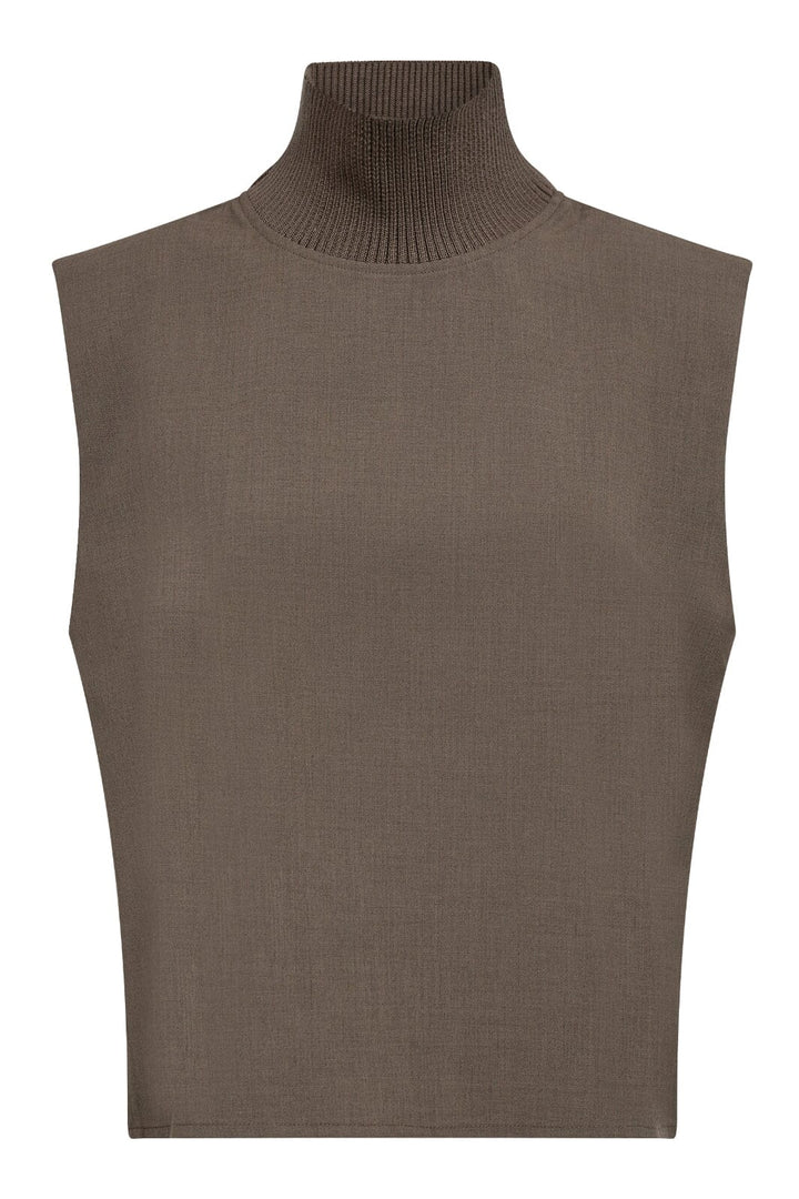 Co´couture - Vidacc Rib Turtleneck Vest - 154 Walnut Toppe 