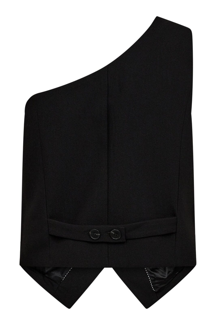 Co´couture - Volacc Asym Tailor Vest - 96 Black Veste 