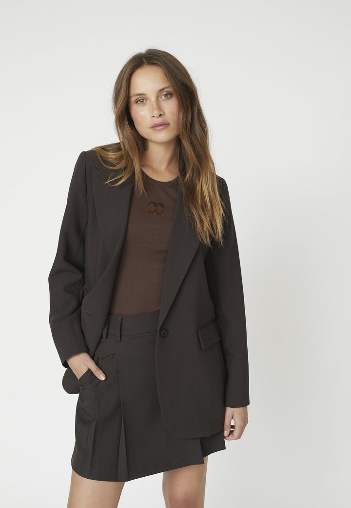 Co´Couture - Volacc Single Oversize Blazer 30050 - 145 - Dark Brown Blazere 