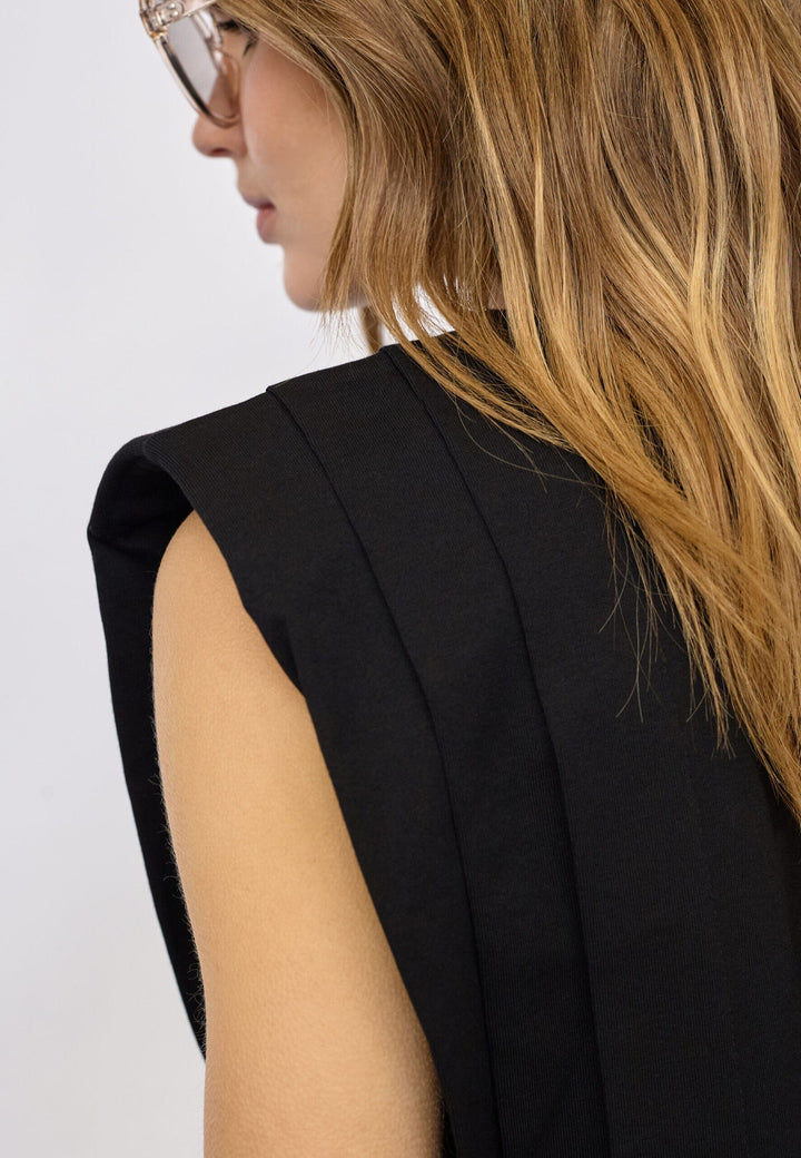 Co´Couture - Zellicc Padded Pleat Top 45151 - 96 - Black T-shirts 