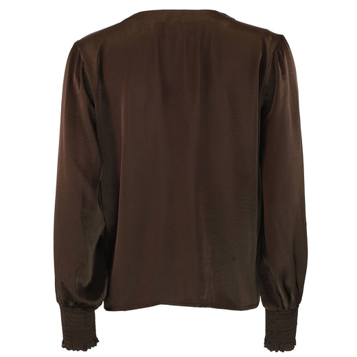 Continue - Karina Satin Wrap 14974 - Brown Bluser 