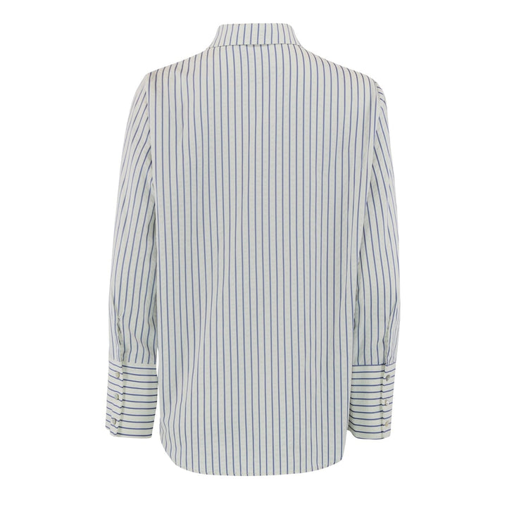 Continue - Selma New Stripe - Offwhite W Blue Stripe Skjorter 