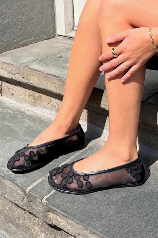Copenhagen Shoes - Ballerina Net CS8600 - 0001 - Black Ballerinaer 