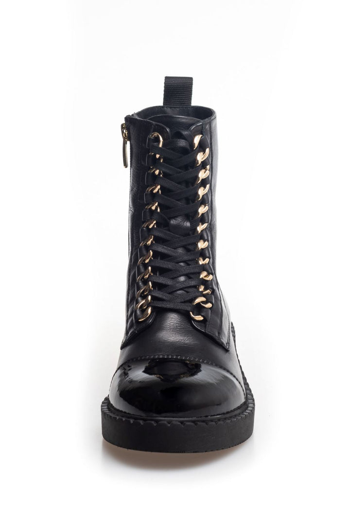 Copenhagen Shoes - New Rock Patent - 2207 Black/Gold Støvler 