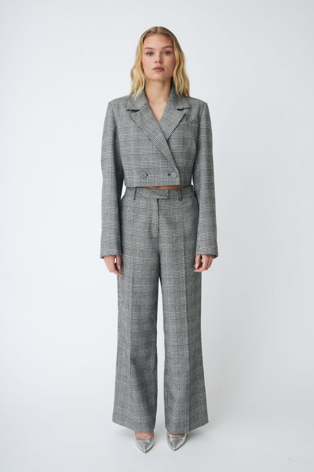 Cras - Mancy Pants C578 - 9993 Black Silver Check Bukser 